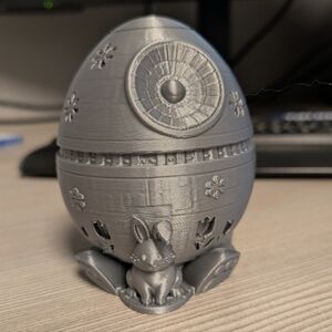 Death Star Easter Egg with Bunny Base